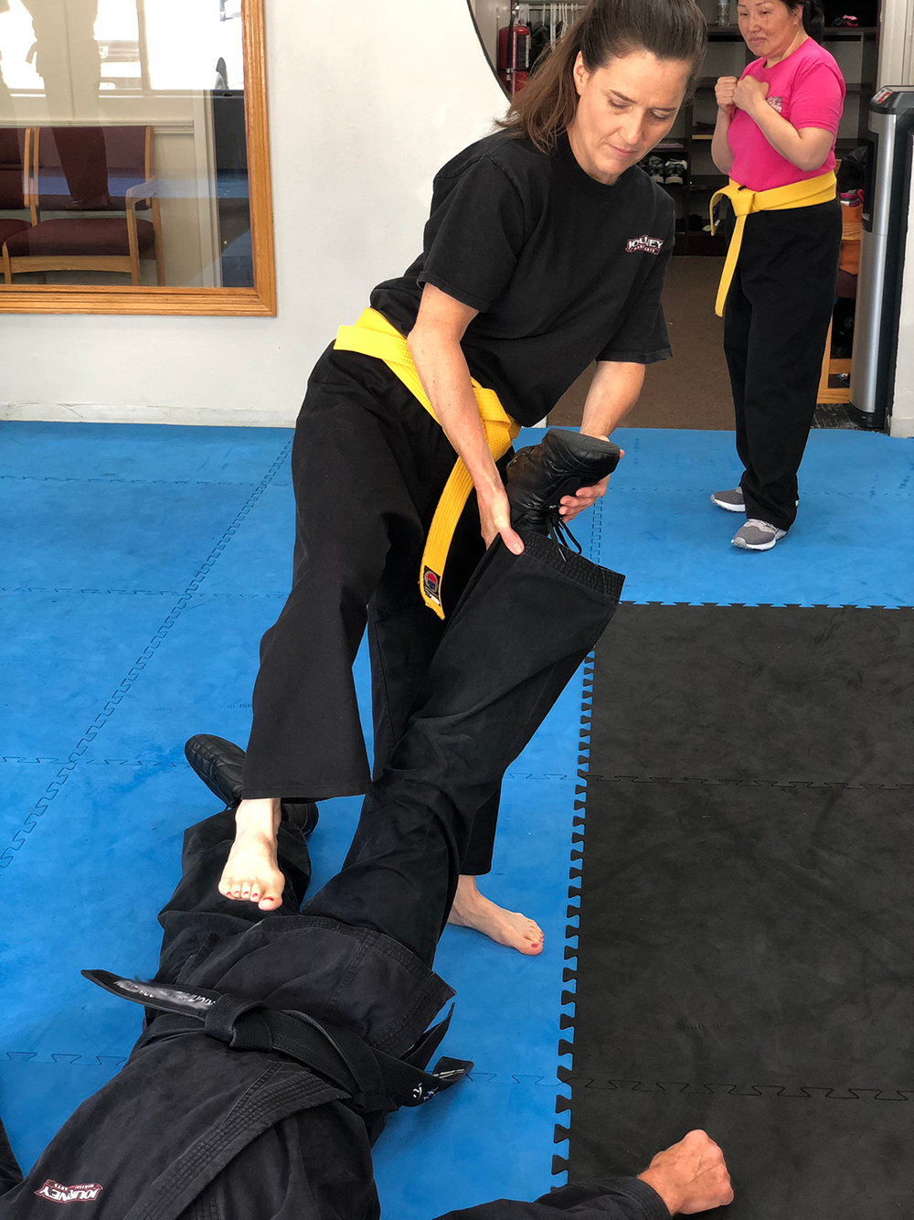 Journey Martial Arts Kempo Woman re-stomping the groin